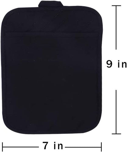 Nyi Pot Holders for Kitchen Heat Resistant, Cotton Hot Pads for Kitchen Counter Table, Black Pot Holders with Pocket
